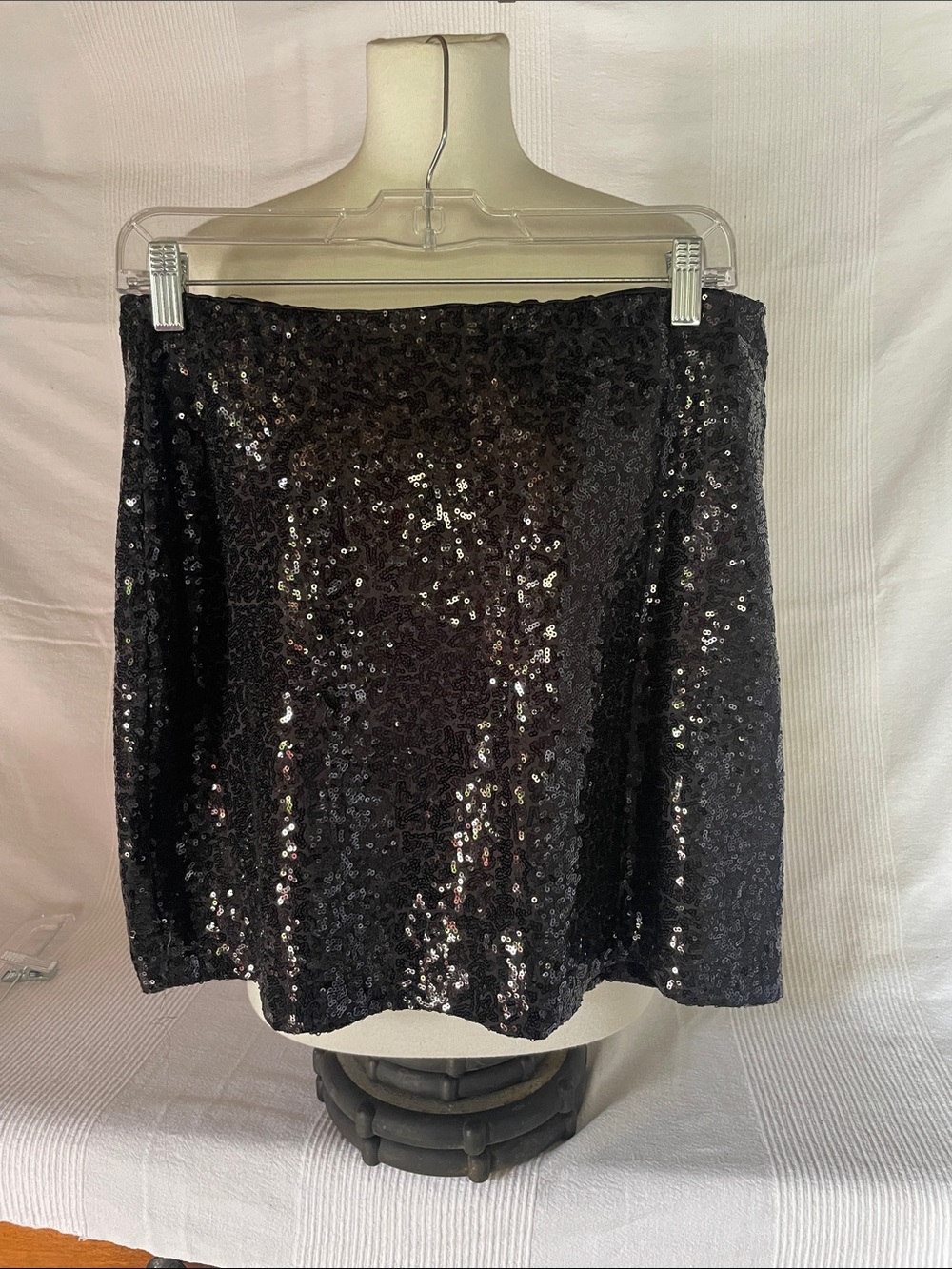 Black Sequin Mini Skirt - Sleek Party Skirt